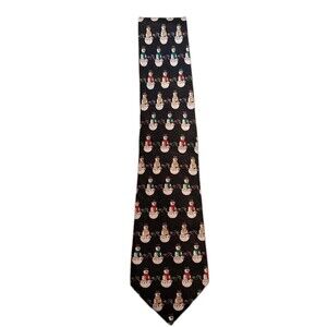 100% Silk Snowman Tie Dockers 48” X 2.75" Winter Christmas Novelty